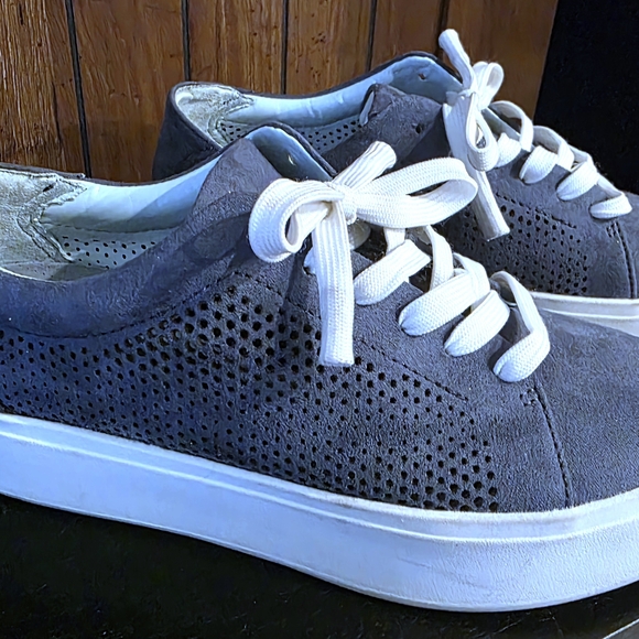 Steal Blue Dr Scholl's Sneakers with White Laces - Picture 2 of 6